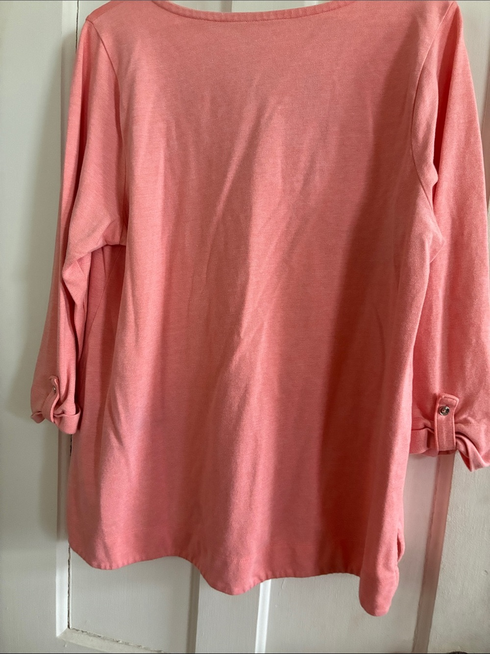 croft & barrow Coral Pink Roll-Sleeve Tunic Top - Picture 5 of 5